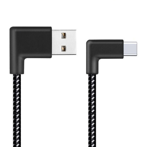 Double Right Angle (90 Degree) USB Type-C Charging Cable (20cm) for Phone / Tablet